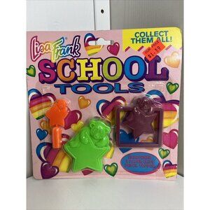 Vintage Lisa Frank School Tools Sealed On Card Paper Clips pencil topper  + NOS